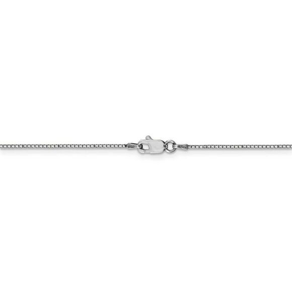 0.9mm, 14k White Gold, Box Chain Necklace, 20 Inch - Picture 4 of 8